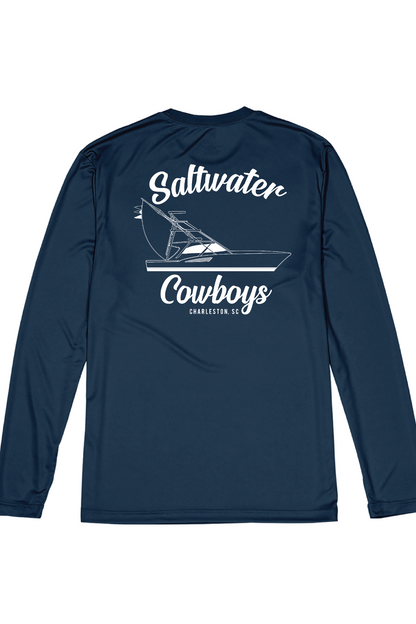 SWC BOAT LONG SLEEVE TEE - NAVY