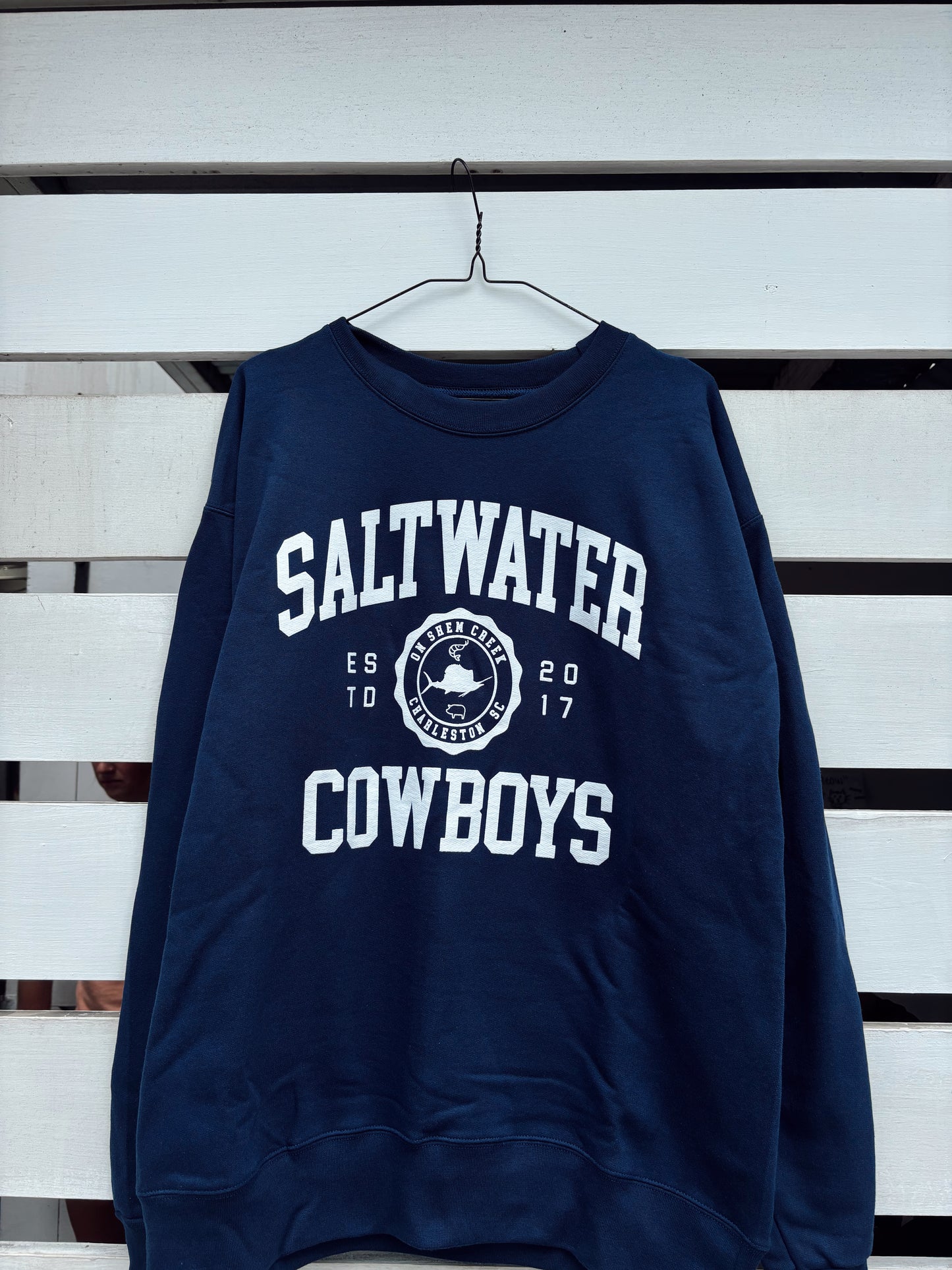 NAVY VARSITY CREWNECK