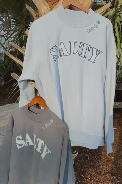 INDIGO SALTY MOCKNECK